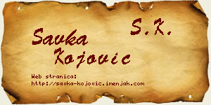 Savka Kojović vizit kartica